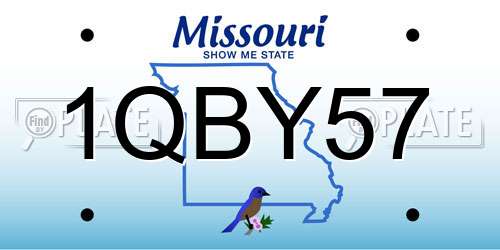 1QBY57 Missouri License Plate
