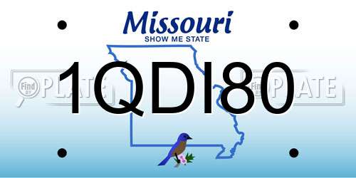 1QDI80 Missouri License Plate