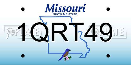 1QRT49 Missouri License Plate