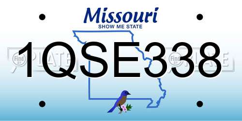 1QSE338 Missouri License Plate