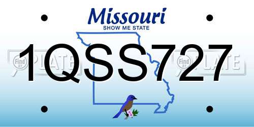 1QSS727 Missouri License Plate
