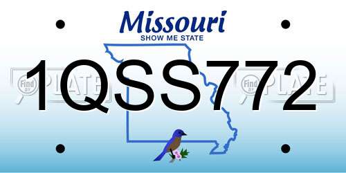 1QSS772 Missouri License Plate