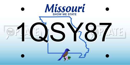 1QSY87 Missouri License Plate