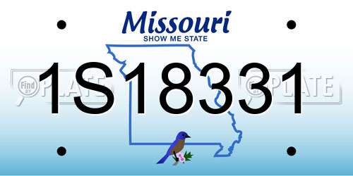 1S18331 Missouri License Plate
