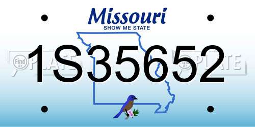 1S35652 Missouri License Plate