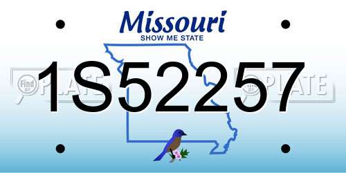 1S52257 Missouri License Plate