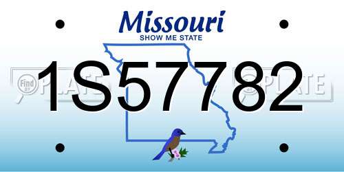 1S57782 Missouri License Plate