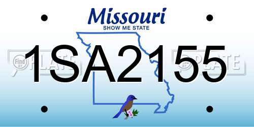 1SA2155 Missouri License Plate
