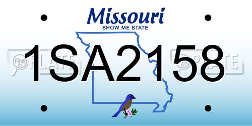1SA2158 Missouri License Plate