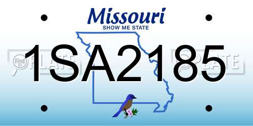 1SA2185 Missouri License Plate