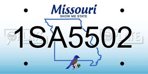 1SA5502 Missouri License Plate