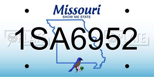 1SA6952 Missouri License Plate