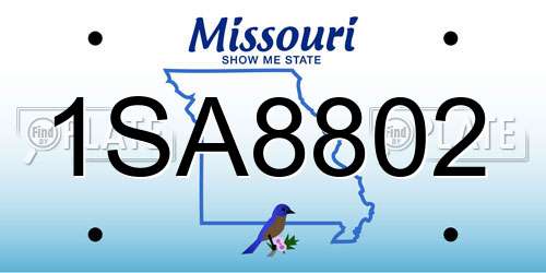 1SA8802 Missouri License Plate