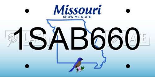 1SAB660 Missouri License Plate