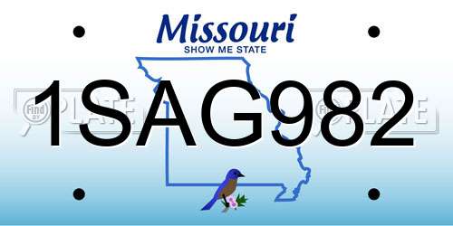 1SAG982 Missouri License Plate