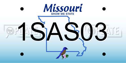 1SAS03 Missouri License Plate
