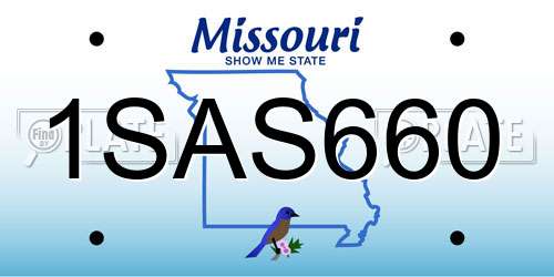 1SAS660 Missouri License Plate