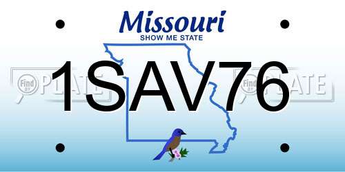 1SAV76 Missouri License Plate