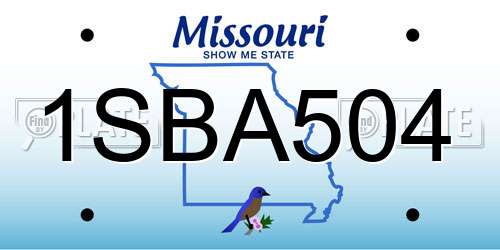 1SBA504 Missouri License Plate