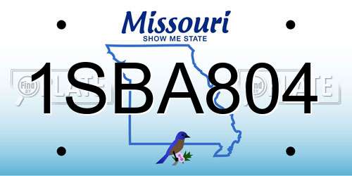 1SBA804 Missouri License Plate