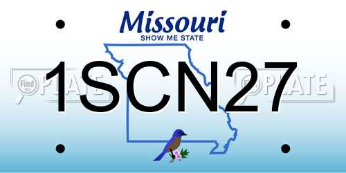 1SCN27 Missouri License Plate
