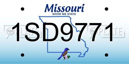 1SD9771 Missouri License Plate
