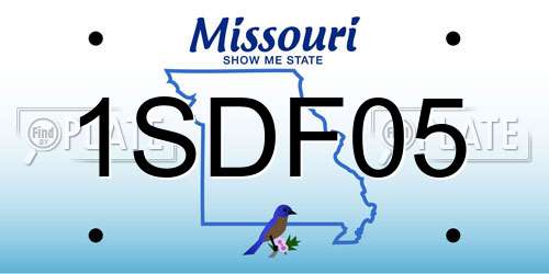1SDF05 Missouri License Plate