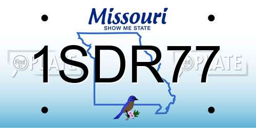 1SDR77 Missouri License Plate