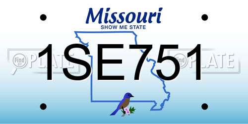 1SE751 Missouri License Plate