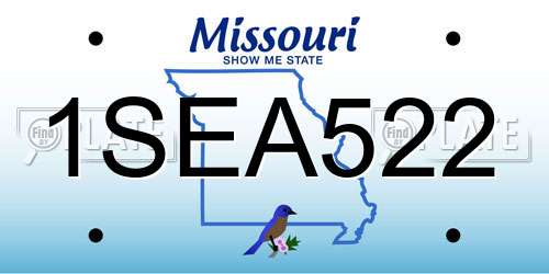 1SEA522 Missouri License Plate