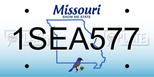 1SEA577 Missouri License Plate