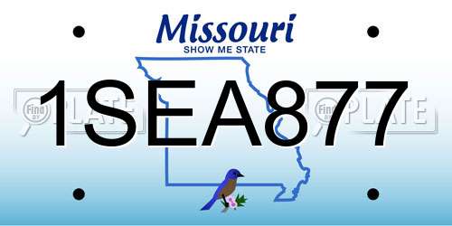 1SEA877 Missouri License Plate