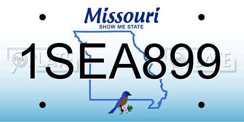 1SEA899 Missouri License Plate