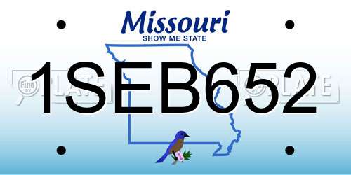 1SEB652 Missouri License Plate