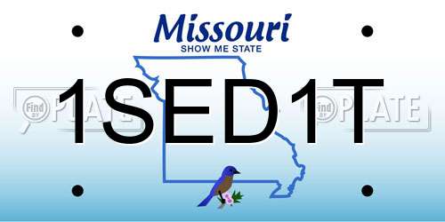 1SED1T Missouri License Plate