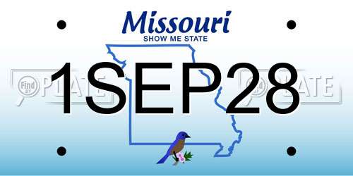 1SEP28 Missouri License Plate