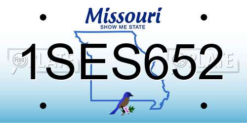 1SES652 Missouri License Plate