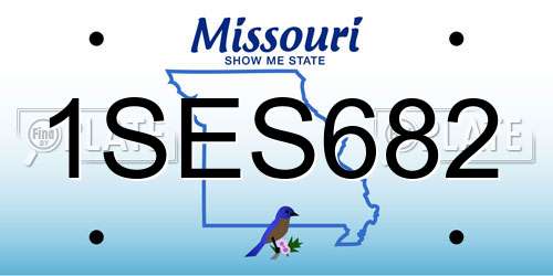 1SES682 Missouri License Plate