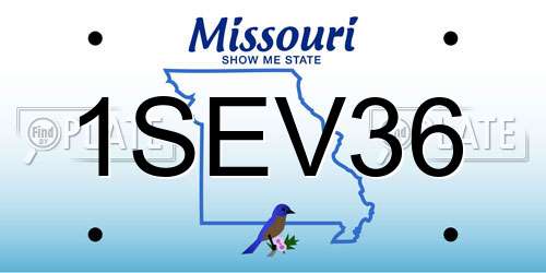 1SEV36 Missouri License Plate