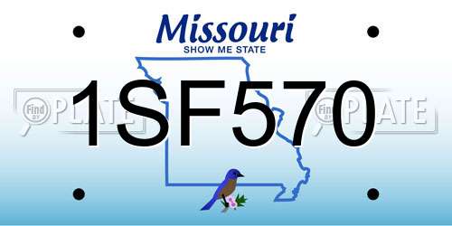 1SF570 Missouri License Plate