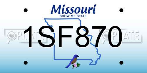 1SF870 Missouri License Plate