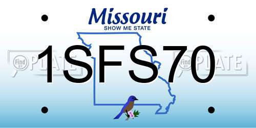 1SFS70 Missouri License Plate