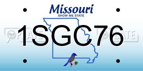 1SGC76 Missouri License Plate