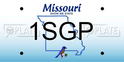 1SGP Missouri License Plate