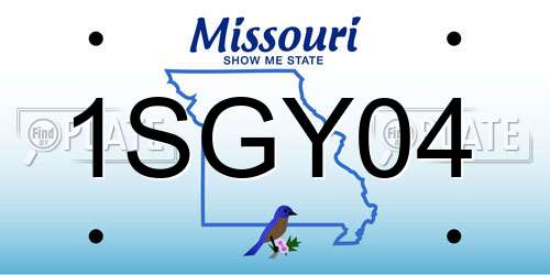 1SGY04 Missouri License Plate
