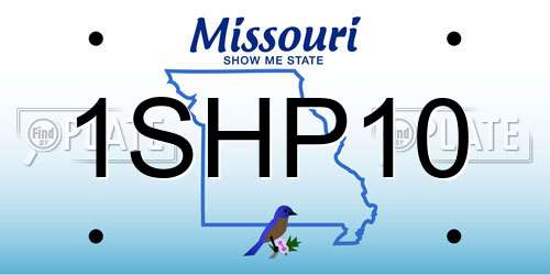 1SHP10 Missouri License Plate