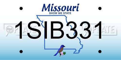 1SIB331 Missouri License Plate