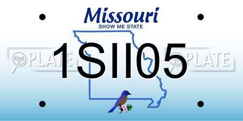 1SII05 Missouri License Plate