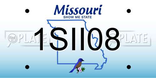 1SII08 Missouri License Plate