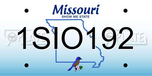 1SIO192 Missouri License Plate